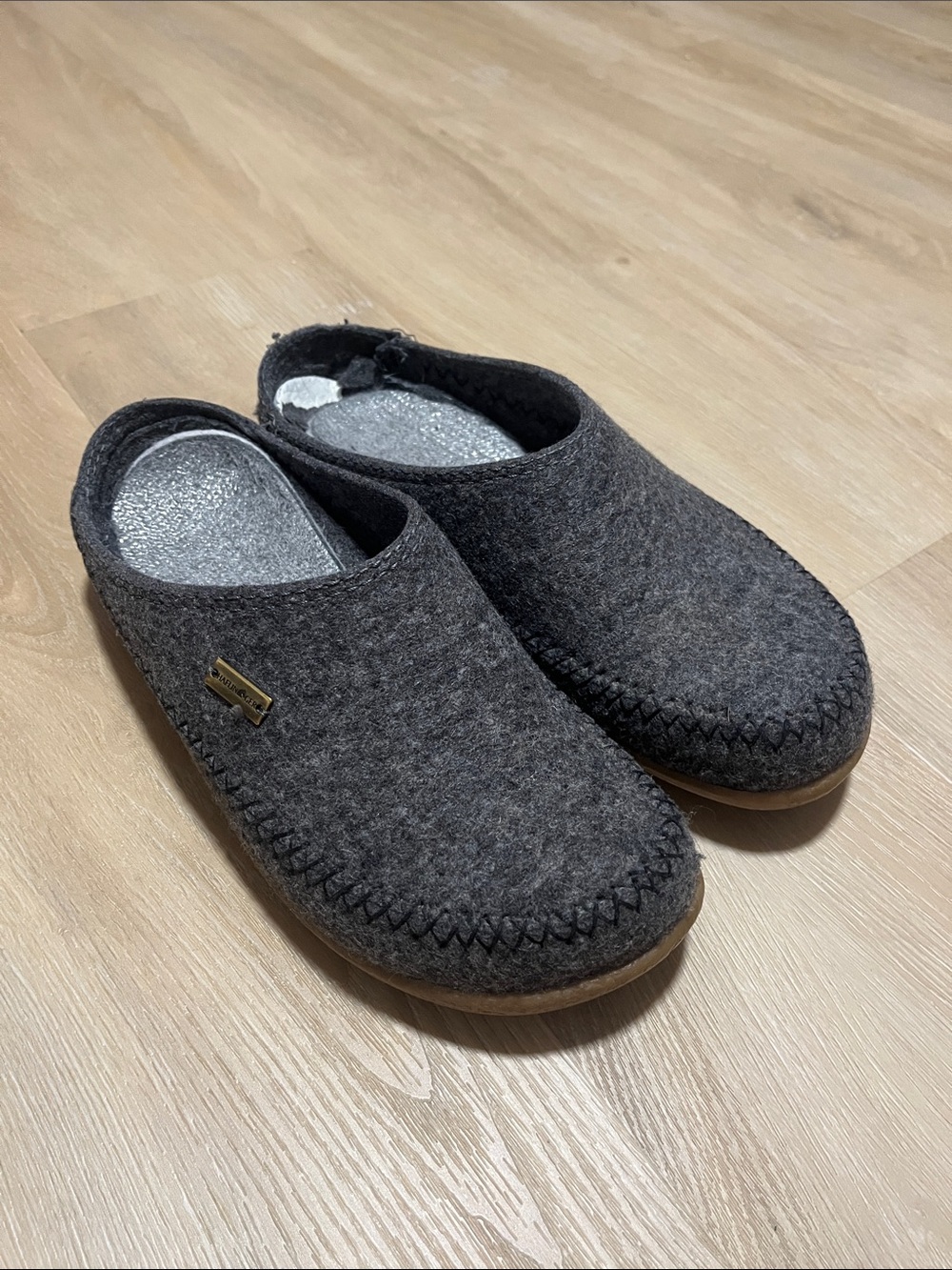 Haflinger Grey Slippers Size 44
